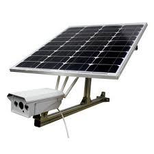 Solar-powered CCTV camera with panel